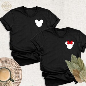 Disney Shirt Mickey Minnie Head Pocket Tee, Disneyland Couple Shirt, Disney Family Trip Tee, Disneyworld Vacation Outfit, Mickey Mouse Shirt