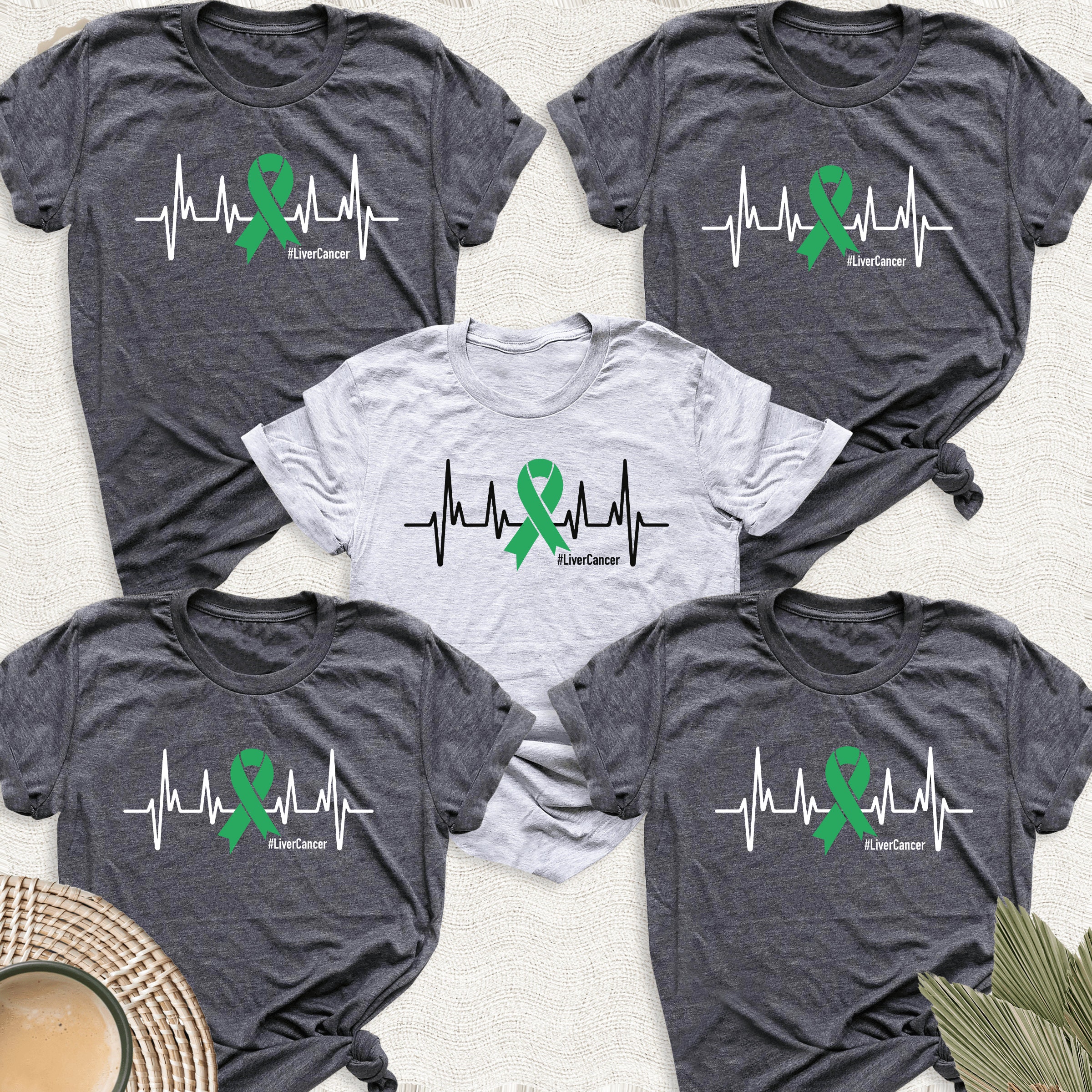 Support Squad Liver Cancer Shirt, Green Ribbon Awareness Team Tshirt ...