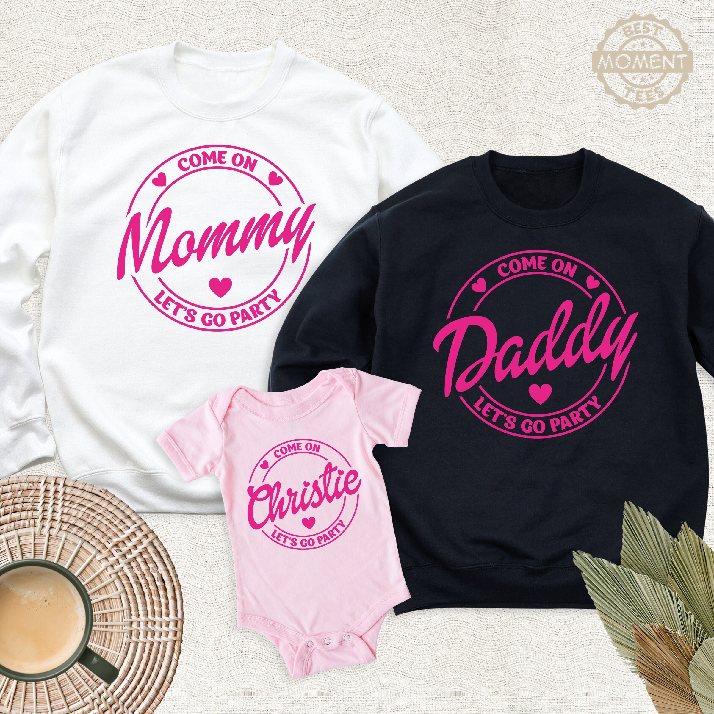 Long Sleeve Mommy Daddy And Baby Matching Shirts Come On Let's Go