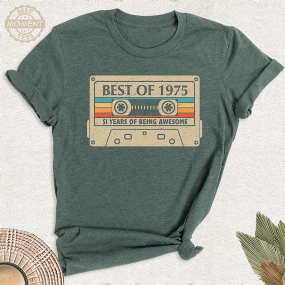 Best Of 1975 Shirt 51 Years Being Awesome Tshirt, Vintage 1975 Limited Edition Cassette Tee, Happy 51st Birthday Party Tshirt