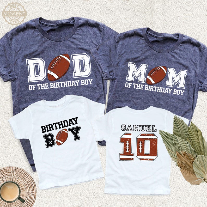 Football Birthday Boy Party Custom Family Shirt, Personalized Football ...