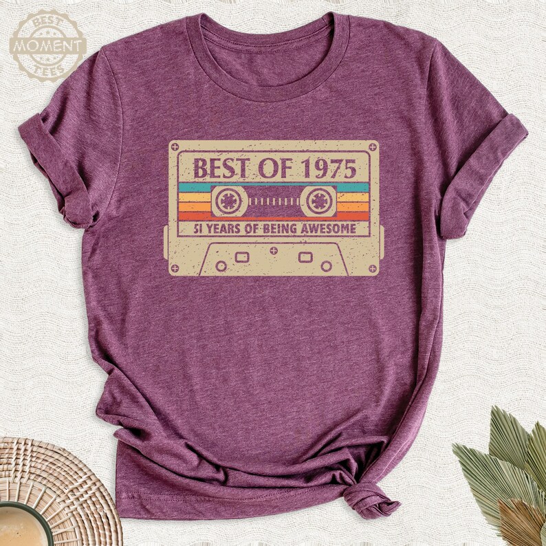 Best Of 1975 Shirt 51 Years Being Awesome Tshirt, Vintage 1975 Limited Edition Cassette Tee, Happy 51st Birthday Party Tshirt image 9