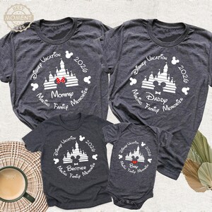Disney Vacation 2026 Shirt, Disney Family TShirt Disneyland Family Trip Shirt Disneyworld Trip Shirt Mickey Castle Shirt Family Matching Tee immagine 6