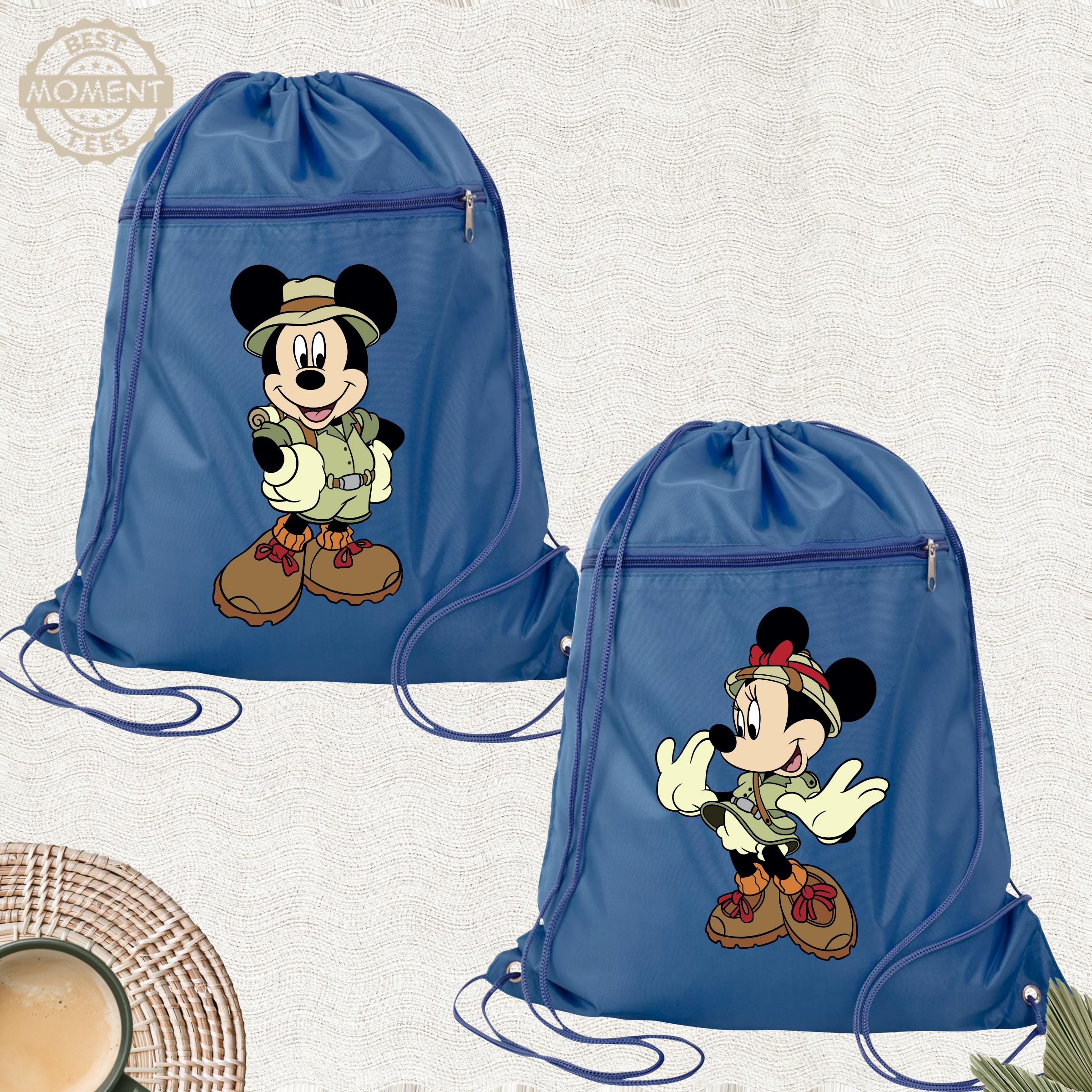 Handmade Hand Crafted Fabric Large Disney Goofy Drawstring  Backpack Disney Goofy Canvas Backpack - Entertainment Earth main image 4