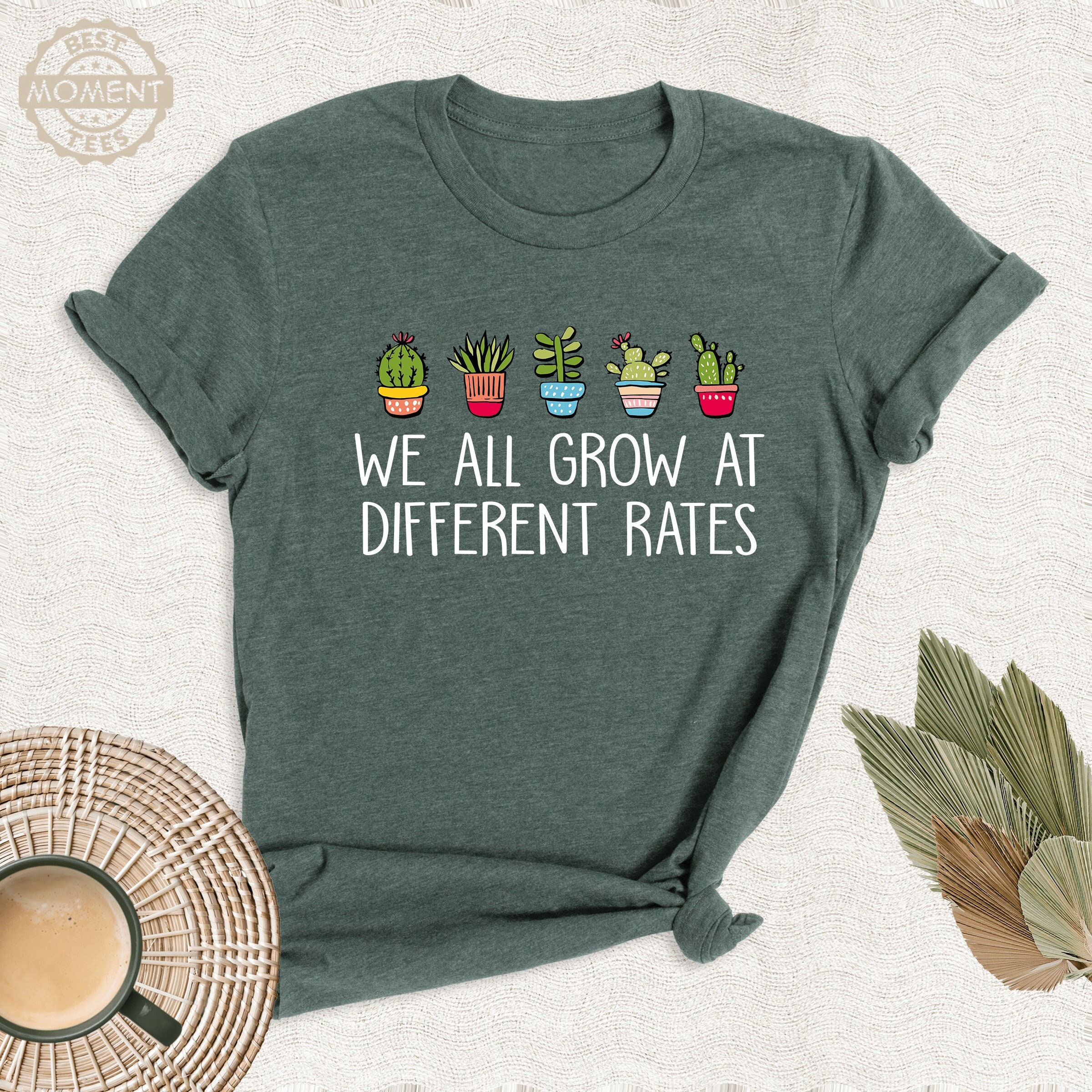 We All Grow At Different Rates Shirt, Kindergarten Teacher Tshirt, Teacher Gift Outfit, Teacher Appreciation Tee, Elementary Teacher Tshirt