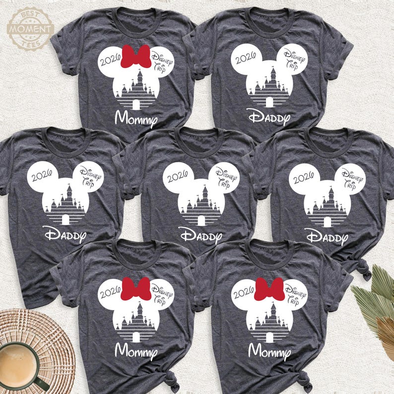 Custom Disney 2026 Family Trip Shirts Mickey Minnie Mouse Matching Tshirt, Disneyworld Vacation Group Shirt, Disneyland Squad Trip Tee Shirt image 7