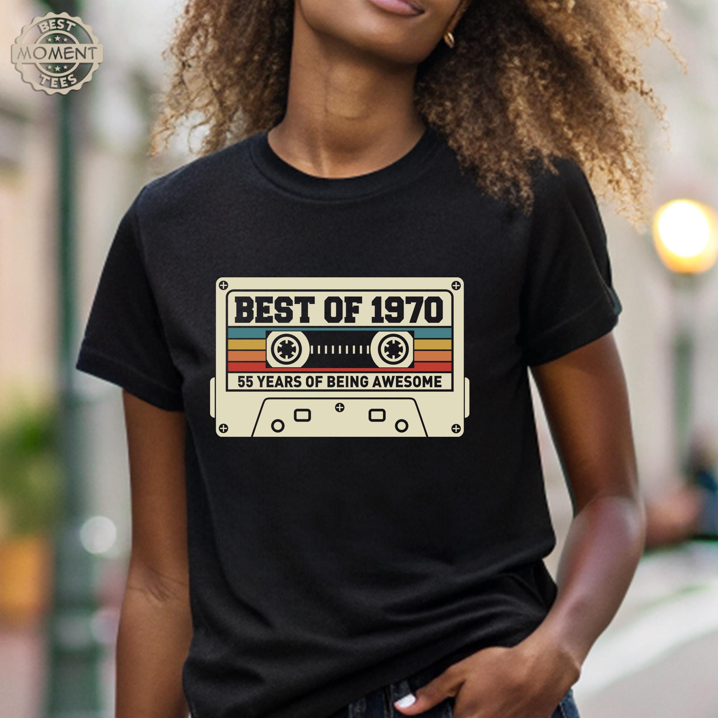 55th Birthday Shirt For Men - Vintage 1970 'Original Parts' Funny Tee, Customizable Year & Color - View #8