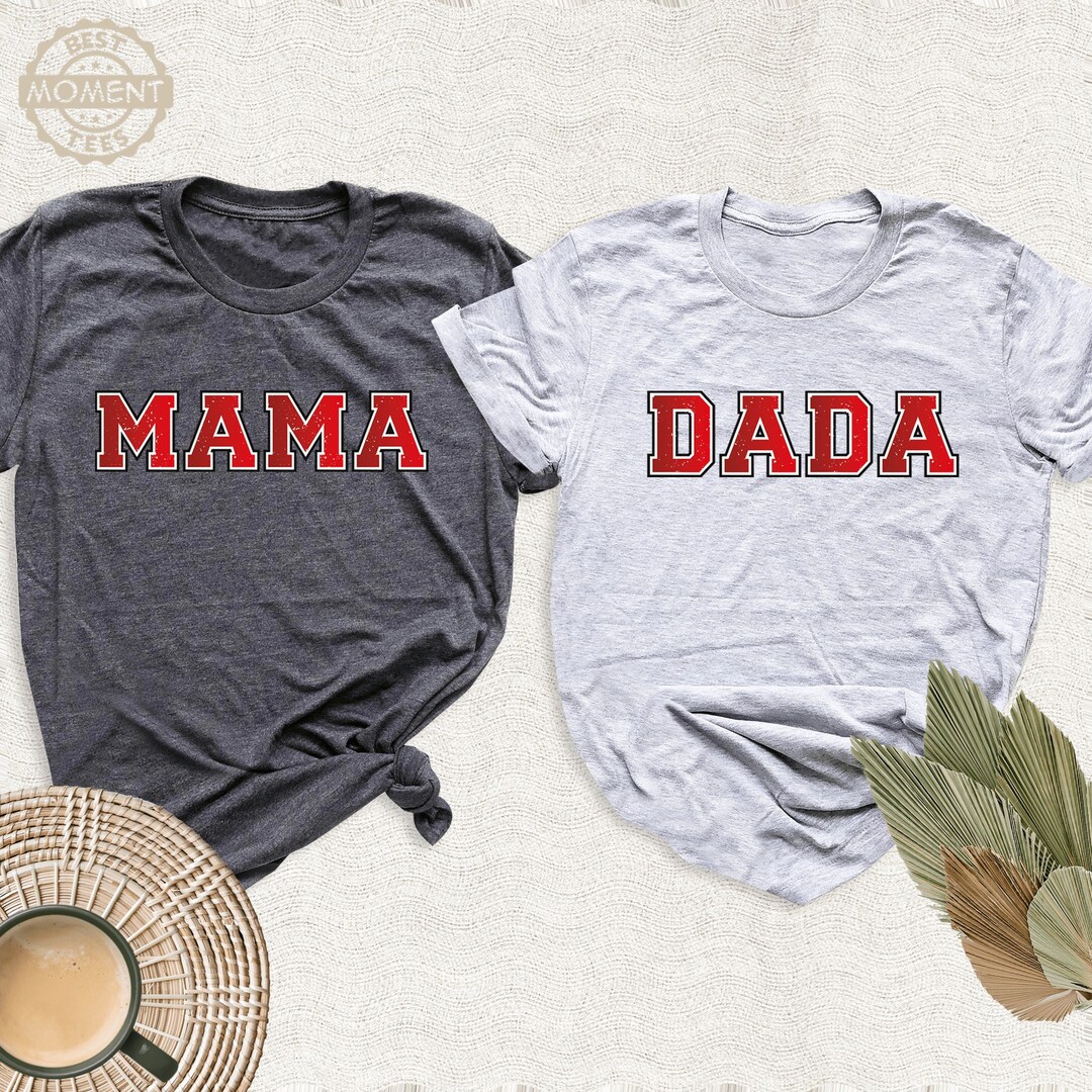 Mama Dada Matching Couple Shirts, Family Custom Cute Tshirt, New Mom ...