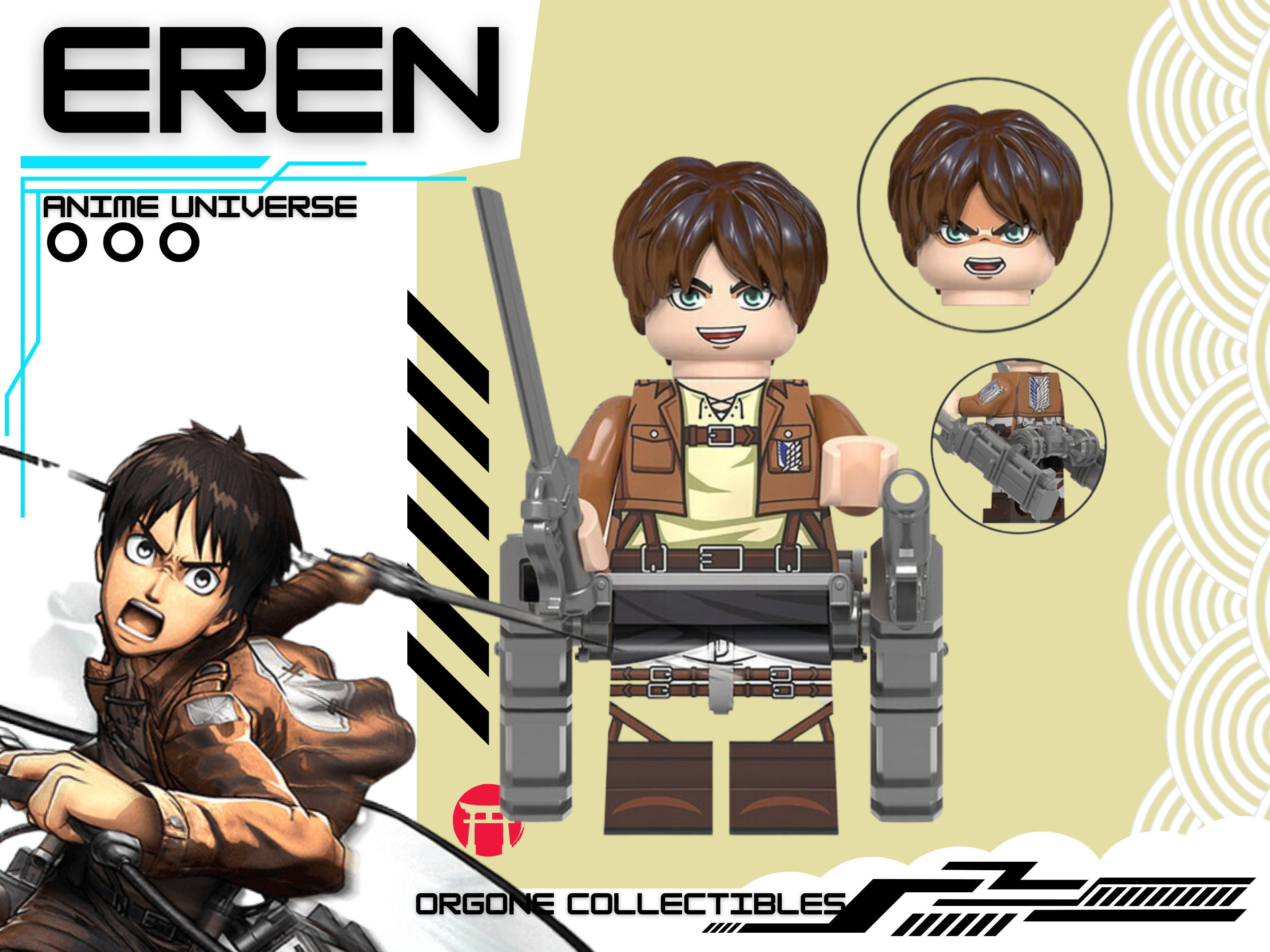 8pcs Attack on Titan Anime Series Eren Mikasa Levi The Titans Minifigu -  Best Minifigs