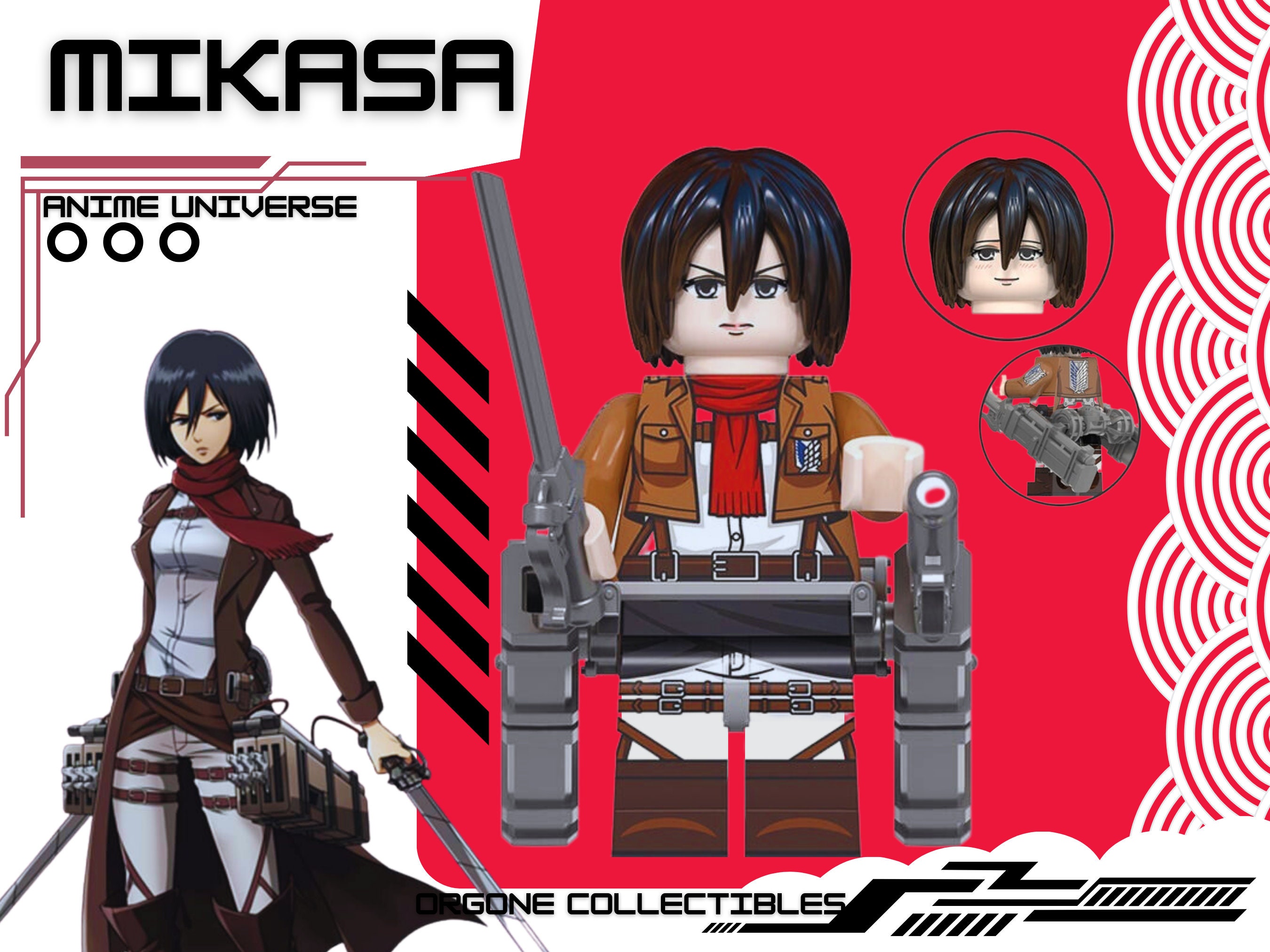 8pcs Attack on Titan Anime Series Eren Mikasa Levi The Titans Minifigu -  Best Minifigs