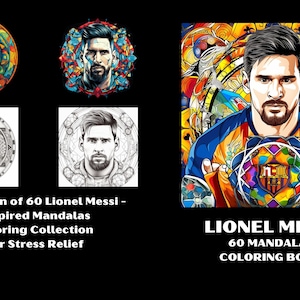 LIONEL MESSI: Collection of 60 Lionel Messi - Inspired Mandalas Coloring Page
