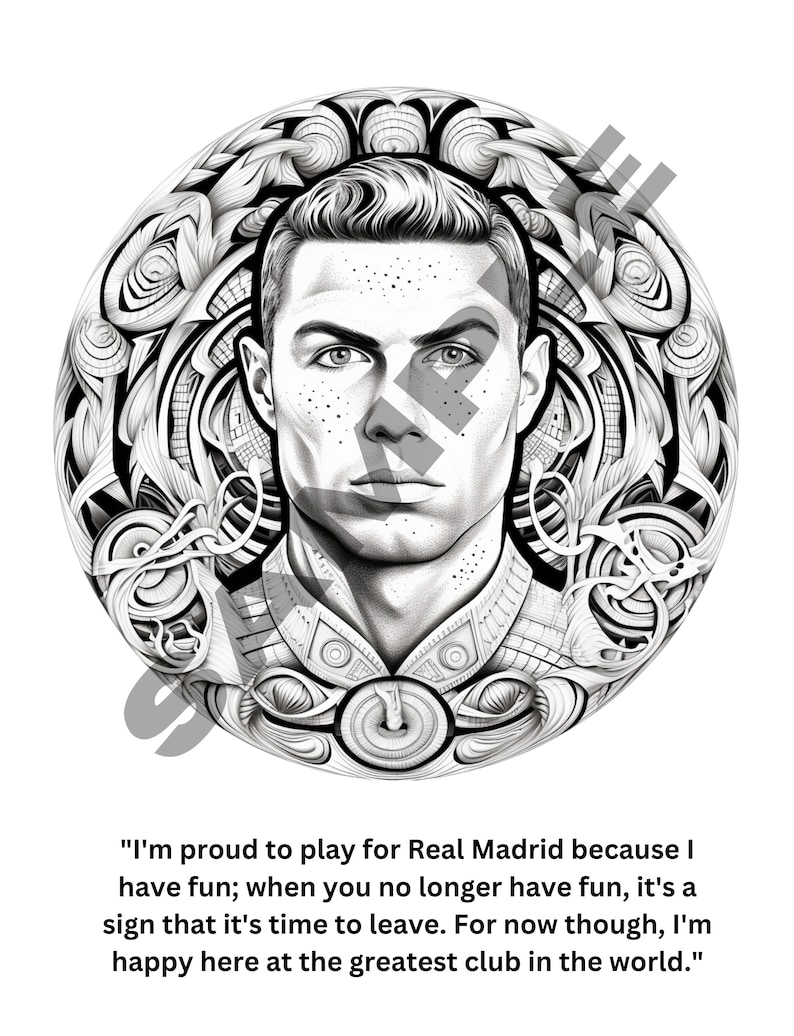 CRISTIANO RONALDO: Collection of 60 Cristiano Ronaldo Inspired Mandalas ...