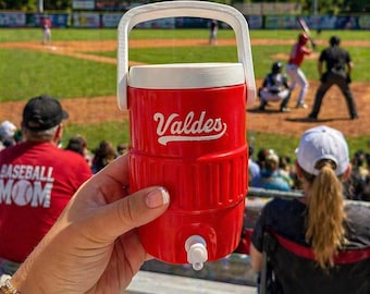 Personalized Mini Cooler Drink Koozie with Handle | Custom Name Can Holder | Baseball Mom Gift | Tailgate Drink Holder | Kids Sports Cooler