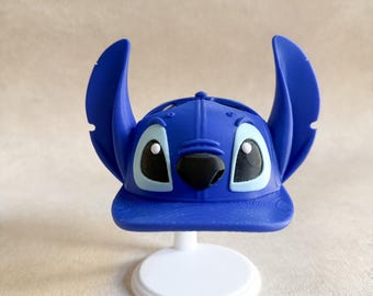 3D Printed Snapback Blue Alien Inspired