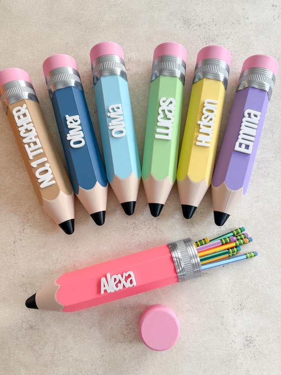 Personalized Pencil Holder | Custom 3D Printed Pencil Case | Teacher Gift | Back to School Pencil Box | Kids Desk Organizer | Back to School