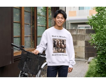Hold Your Horses Running Horses Crewneck Sweatshirt | Horseback Riding Apparel