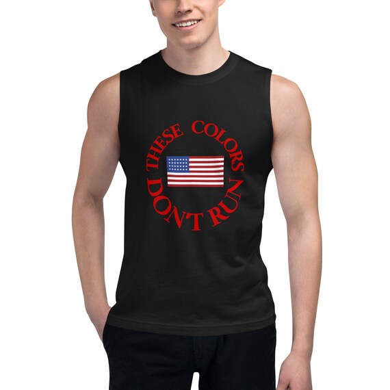 Patriotic Muscle Shirt 100% Airlume Combed Ring-spun Cotton