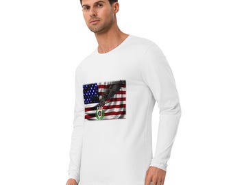 Patriotic American 250th Birthday Long Sleeve Fitted Crew