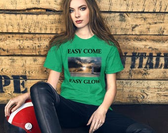 Lighthouse Sunset Graphic Unisex T-Shirt, Easy Come Easy Glow