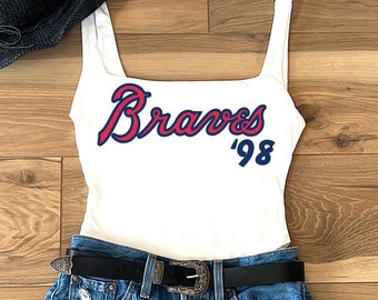 98 Braves Western Tank Top Bodysuit Country Music Tee Stagecoach Outfits Nashville Shirt Cowgirl Rodeo Bodysuit Country Concert