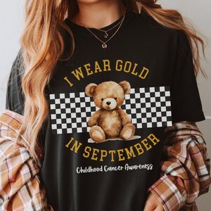 We Wear Gold For Childhood Cancer Awareness Shirt, Gold Cancer Ribbon Tshirt, Pediatric Oncology Nurse Tee, Kids Cancer Support Gift T-shirt