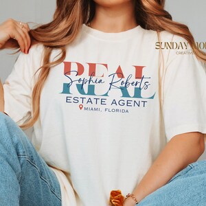 Custom Name Realtor Shirt Gift For Real Estate Agent Personalized City Realtor Tshirt Closing Gift Minimalistic Real Estate Broker Tee
