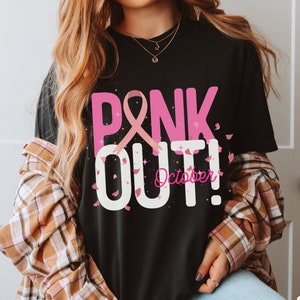 Breast Cancer Awareness Shirt Pink Out October Pink Cancer Ribbon Tshirt Breast Cancer Survivor Support Gift T-shirt Cancer Warrior Tee