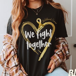 We Wear Gold For Childhood Cancer Awareness Shirt, Gold Cancer Ribbon Tshirt, Pediatric Oncology Nurse Tee, Kids Cancer Support Gift T-shirt