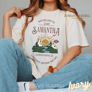 Custom Camp Bachelorette Party Shirts Personalized Camp Bride Tshirt Bachelorette Weekend Wild Mountain Bridal Party Gifts Bridesmaids Tee
