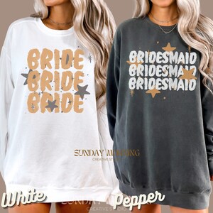 Komfort Farben Braut Sweatshirt Niedliche Braut Party Crewneck Bachelorette Shirt Braut zu Pullover Brautjungfer Geschenke Ideen Team Braut Pullover