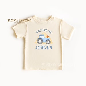 Toddler Tractor Shirt For Boy Girl Kids Baby, Siblings Matching Green Truck Natural Tshirt, Tractor Lover T-shirt Kids, Farmer Tractor Tee