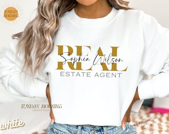 Personalized Real Estate Agent Sweatshirt, Realtor Sweatshirt, Real Estate Agent Gift, Realtor Shirts, Gift for Realtor, Real Estate Broker