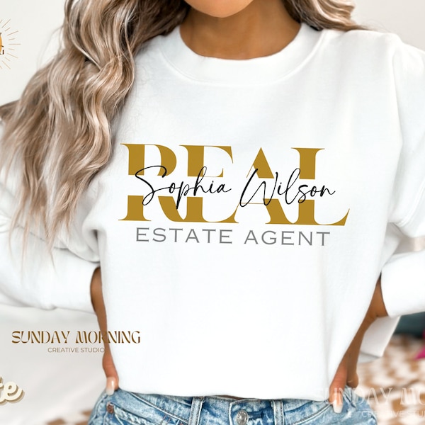 Personalized Real Estate Agent Sweatshirt, Realtor Sweatshirt, Real Estate Agent Gift, Realtor Shirts, Gift for Realtor, Real Estate Broker