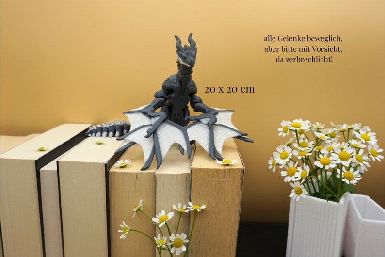 grauer Wyvern Erwachsen oder Baby Iron Spikes & Teeth, Silk Wings Bild 2