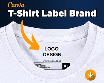Kleidung Tag Vorlage für T-Shirt "Hals Label", Label Brand, Pflege Tag, Logo Design, Waschanleitung (Clothing Neck Label Template)