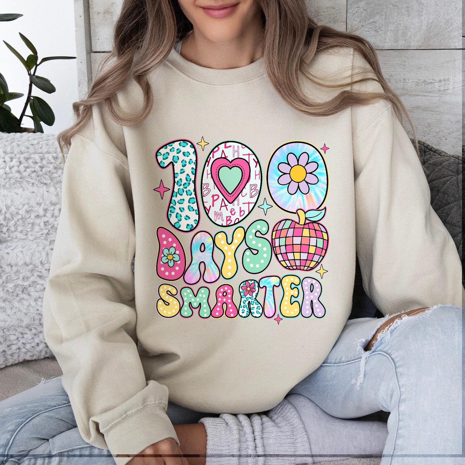 100 Days Smarter PNG, Happy 100th Day of School, Disco 100 Days Png ...