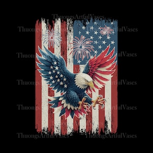 American Eagle Png, Patriotic Bald Eagles, Red White Blue American Flag, 4th of July Png, Independence Day, Instant Download