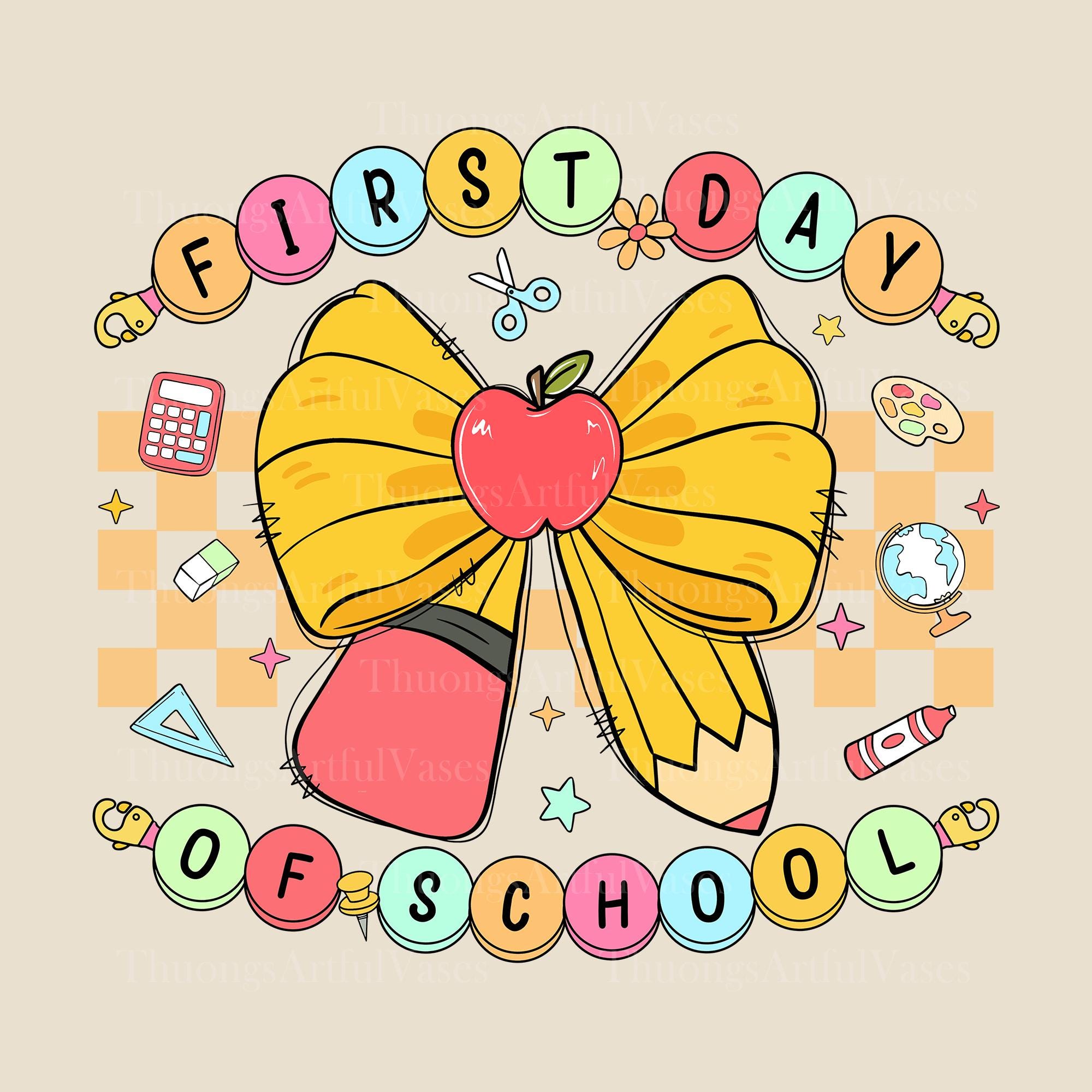 First Day of School Png, Coquette First Day Png, Back to School Png, Happy First Day of School Png, Hello School Shirt