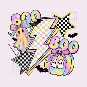 Fantasma iridescente PNG, Retro Boo Halloween PNG, Disco Ball Halloween, Zucca autunnale PNG, Coquette Fall, Girly Halloween PNG, Download digitale