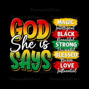God Say She Is Png, Juneteenth Png, Juneteenth 1865 Png, Black Freedom Png, Black History Month Png, Black Queen Png, Christian Png
