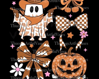 Halloween Cowboy Ghost Png, Western Halloween Cowgirl Coquette Png, Boo Haw, Howdy Halloween Shirt png, Spooky Cowgirl Ghost, Floral Pumpkin