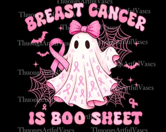 Breast Cancer is Boo Sheet Png, In October We Wear Pink Png, Coquette Breast Cancer Awareness, Halloween Pink Ghost Tee, Preppy Pink Ribbon