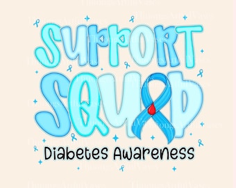 Support Squad Diabetes Awareness PNG, In November We Wear Blue, Blue Ribbon Diabetes png, Insulin Support Diabetes Png, Digital Download