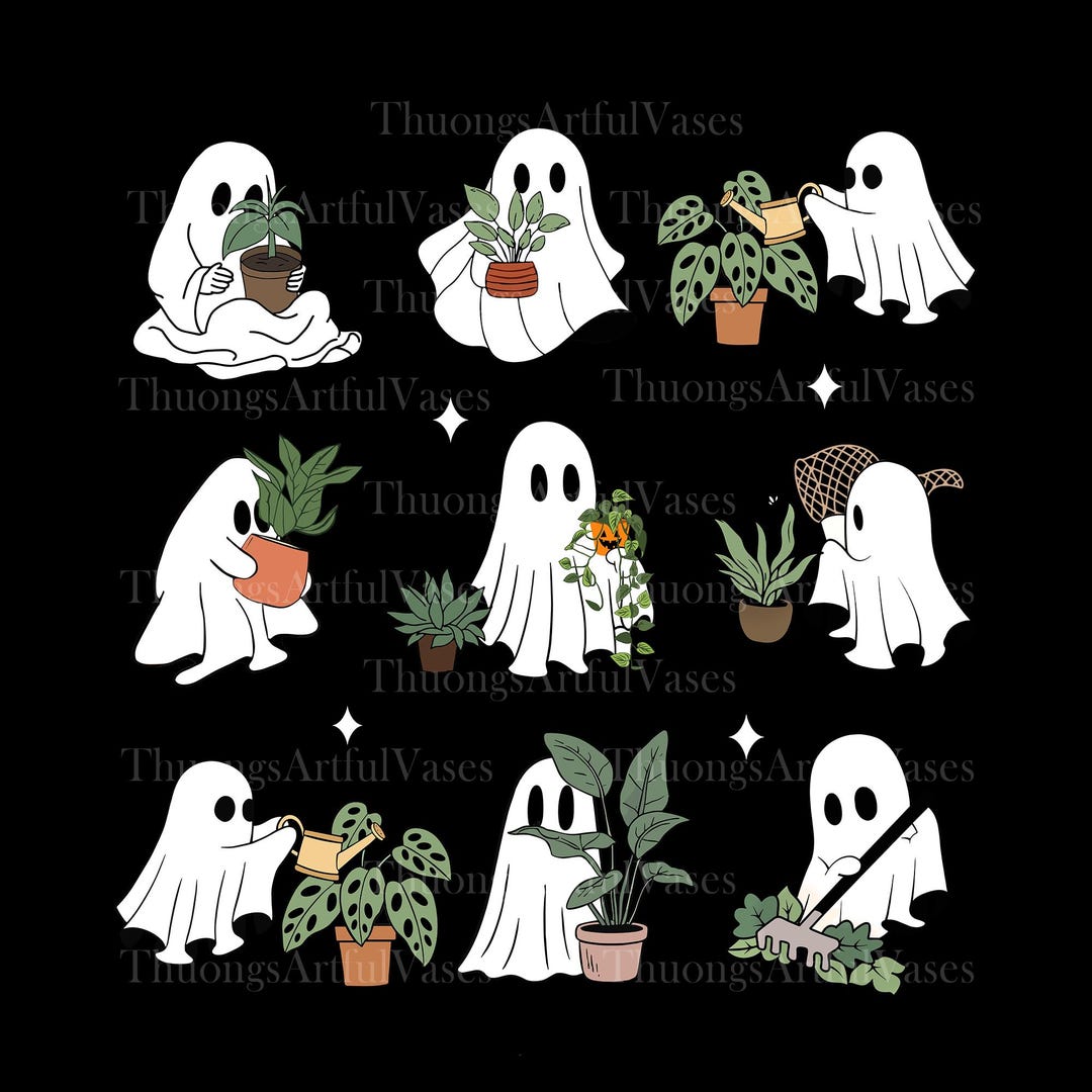 Ghost Plant Lady Png, Gardening Shirt, Halloween Ghost Png, Gift for ...