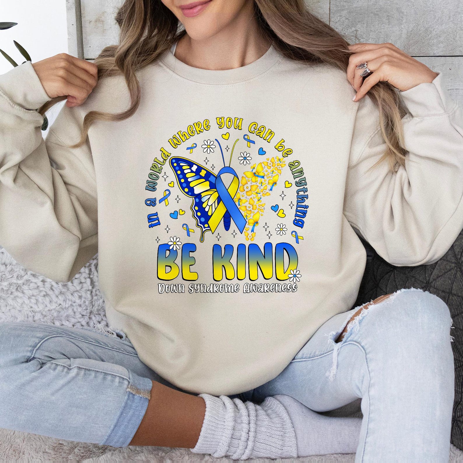Be Kind Down Syndrome Awareness 3/21 PNG, in October We Wear Blue ...