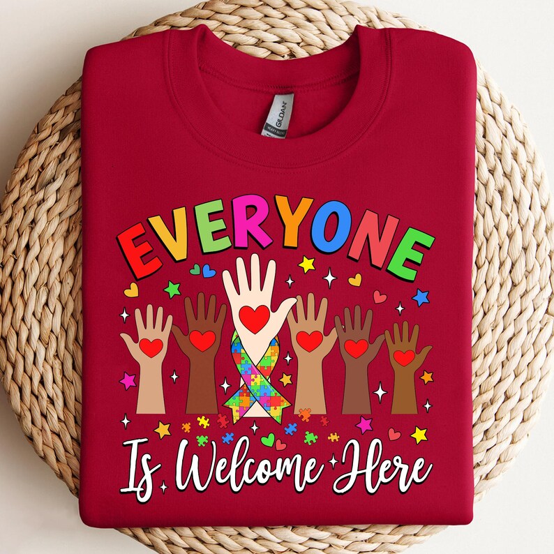 Everyone is Welcome Here Autism PNG, Diversity Support Hands, Special ...