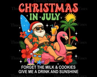 Navidad en julio (Png), Navidad divertida (Png), Navidad en verano, Vibras de verano (Png), Papá Noel tropical, Vacaciones (Png)