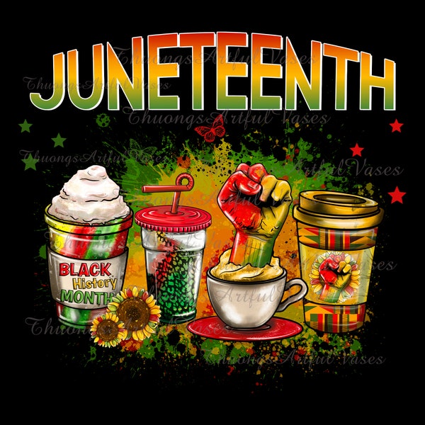 Black History Month Coffee Cups Png, Juneteenth Coffee Png, Juneteenth Sublimation Design, Black History Month Png, African American png