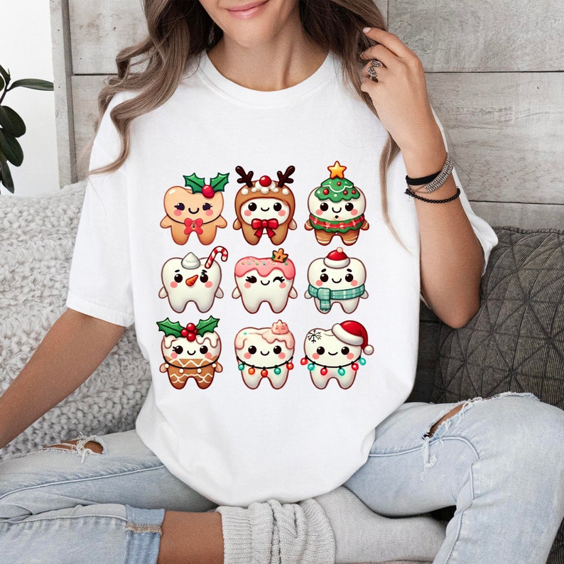 Cute Tooth Christmas Png, Christmas Dentist Png, Merry Christmas Png