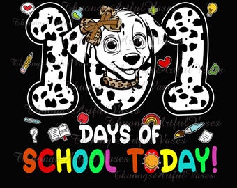 101 Schultage Dalmatiner Hund Png, 101 Schultage Png, ich habe 100 Tage überlebt, Kindergarten Png, Schüler-Lehrer-Geschenk, Zurück in der Schule